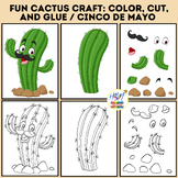 Fun Cactus Craft: Color, Cut, and Glue / Cinco de Mayo