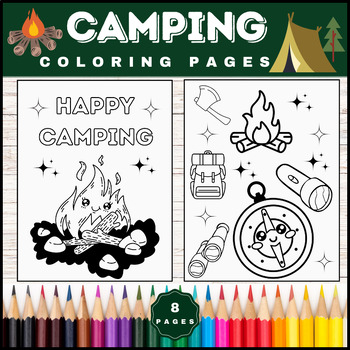 Fun Camping Coloring Pages For Kids Campfires, Tents ...|Camping Day ...