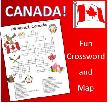 Preview of Fun Canada Worksheets (Map and Crossword)