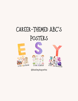 Preview of Fun Career ABCs Posters Unique Community Helpers Elementary