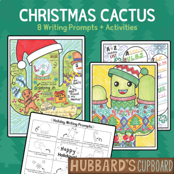 Preview of Fun Christmas Activities w/ Cactus Theme - Christmas Writing Prompts
