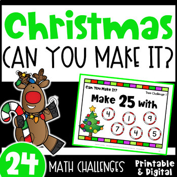 Preview of Fun Christmas Math Activities - Can You Make It? Math Game Challenges