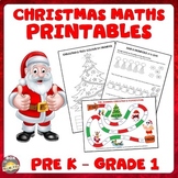 Fun Christmas Math Printables For Juniors PreK - Grade 1.
