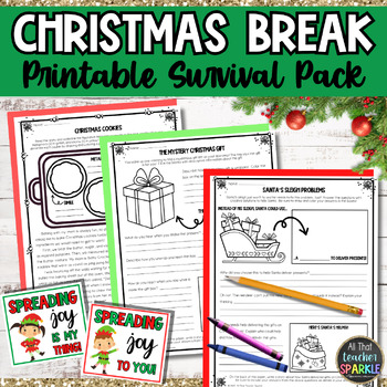 Preview of Fun Christmas Activities for 3rd 4th 5th grade - Holiday Creative Thinking 