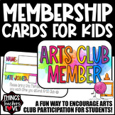 Fun Club Membership Cards for Students - ARTS CLUB - ready