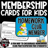 Fun Club Membership Cards for Students - HOMEWORK CLUB - r