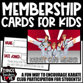 Fun Club Membership Cards for Students - KARATE CLUB - rea