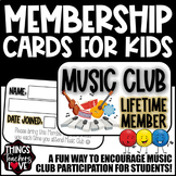 Fun Club Membership Cards for Students - MUSIC CLUB - read