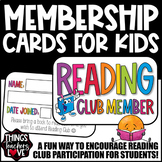 Fun Club Membership Cards for Students - READING CLUB - re