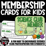 Fun Club Membership Cards for Students - SCIENCE CLUB - re