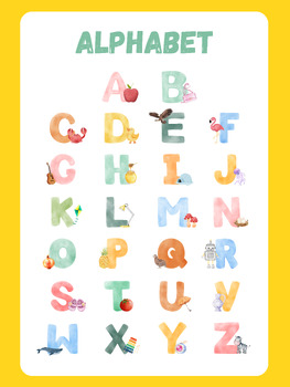 Preview of Free Fun Colorful Illustrative Alphabet Poster