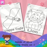 Coloring Pages Animals in Africa Set 3, Worksheet
