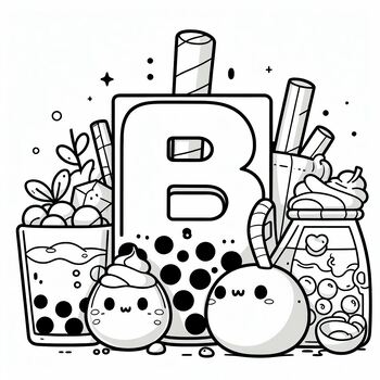 Preview of Fun Coloring page : B is for Boba