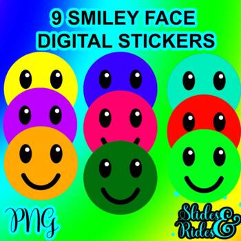 Preview of Fun & Colourful Digital Stickers! Smiley Face PNG Clipart Set