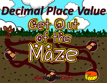 Preview of Fun Decimal Place Value Worksheets / Mazes