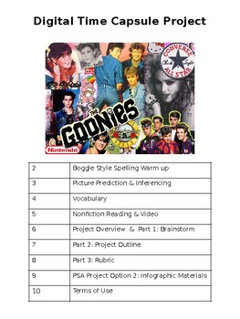 Preview of Fun Digital Time Capsule Activity Middle & High School ESL No Prep Sub Friendly