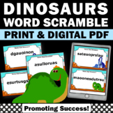 Dinosaur Activities Task Cards Word Scramble Dino Early Fi