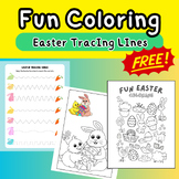 Fun Easter Tracing Line and Coloring