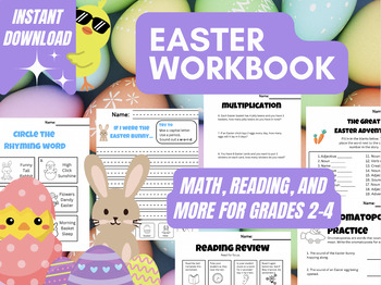 Preview of Easter Activities: Math, Reading, Writing Challenges for Elementary