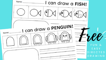 Preview of Fun & Easy Directed Drawing| Kindergarten Friendly Worksheets
