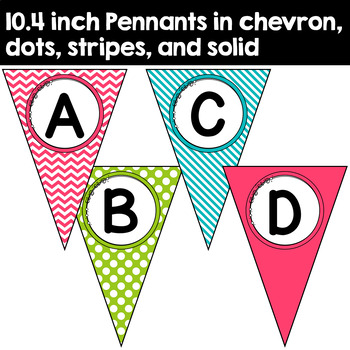 Editable Pennant Banners in Pink, Turquoise, and Lime Green | TpT