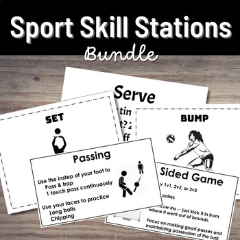 Preview of Fun & Effective Physical Education Sports Skill Stations - Bundle
