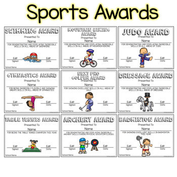 Fun End of Year Sports Awards by Little Ones And Me | TPT