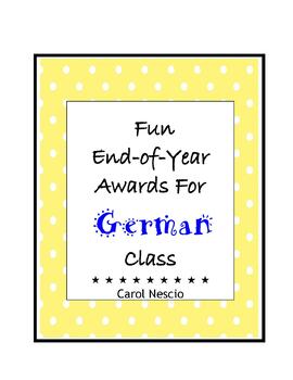 Preview of Fun End-of-Year Awards For German Class