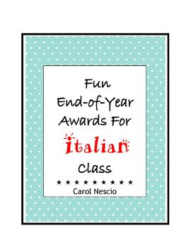 Preview of Fun End-of-Year Awards For Italian Class