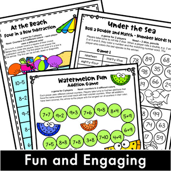 fun end of the year activities math games for 1st grade summer packet