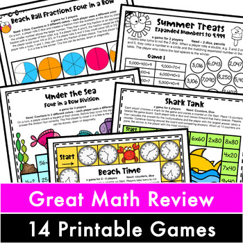 fun end of the year activities math games for 3rd grade summer packet