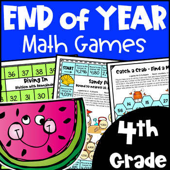 Preview of Fun End of the Year Activities - 4th Grade Math Games - Summer Packet
