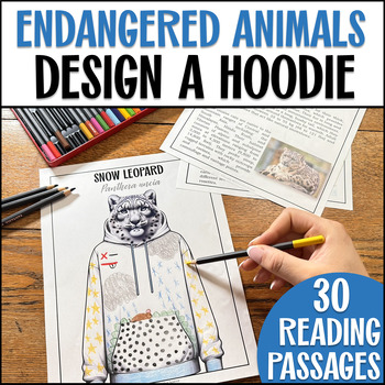 Preview of Fun End of Year Activities Middle School Endangered Species Design a Hoodie