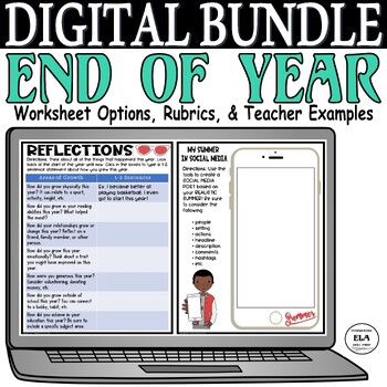 Preview of Fun End of the Year Digital Activities Middle School High School Summer BUNDLE