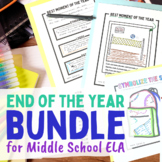 Fun End of the Year ELA Activities for Middle School | Bundle