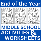 Fun End of the Year Middle School Activities | EOY Packet,