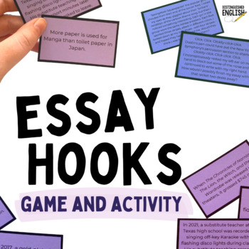 Preview of Fun Essay Hooks Writing Game and Practice Activity for Middle School ELA