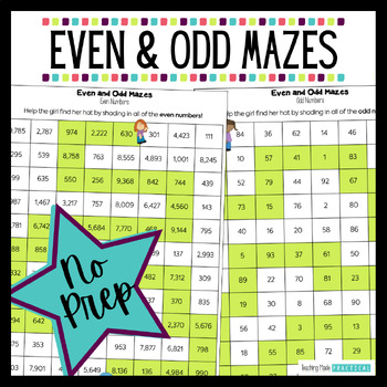 Preview of Fun Even and Odd Sort - No Prep Even and Odd Numbers Worksheets