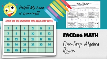 Preview of Fun FACEing Math - One-Step Algebra Assignment w/ rational coefficients