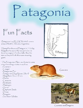 Preview of Fun Fact Sheet Patagonia