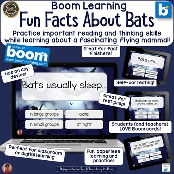 Preview of Fun Facts About Bats Boom Learning Digital Task Cards