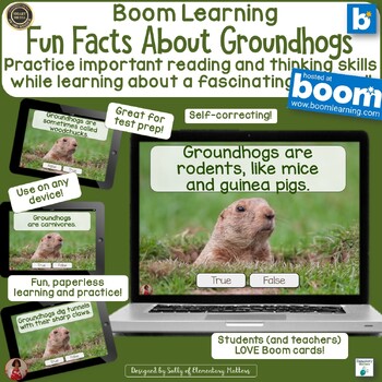 Preview of Fun Facts About Groundhogs - Boom Learning Digital Task Cards