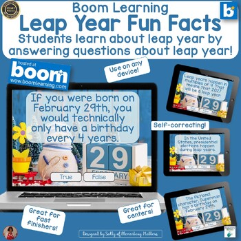 Preview of Fun Facts About Leap Year! Boom Learning Digital Task Cards for Grades 2-4