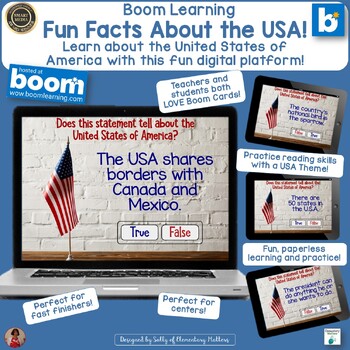Preview of Fun Facts About the USA Reading & Civics Boom Learning Digital Task Cards