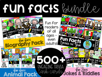 Preview of Fun Facts BUNDLE {Self-Checking Task Cards}