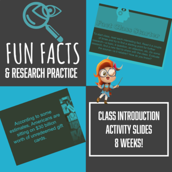 Preview of Fun Facts & Further Research Class Starter Activity