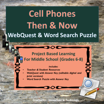 Preview of Fun Facts about Cell Phones - WebQuest & Word Search Puzzle
