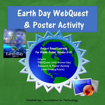 Preview of Fun Facts about Earth Day WebQuest & Poster Activity | Distance Learning