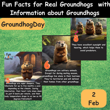 Preview of Fun Facts for Real Groundhog Pictures with Information about Groundhogs