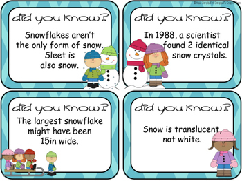 Fun Facts Snow By Campbells Soup Er Stars Teachers Pay Teachers